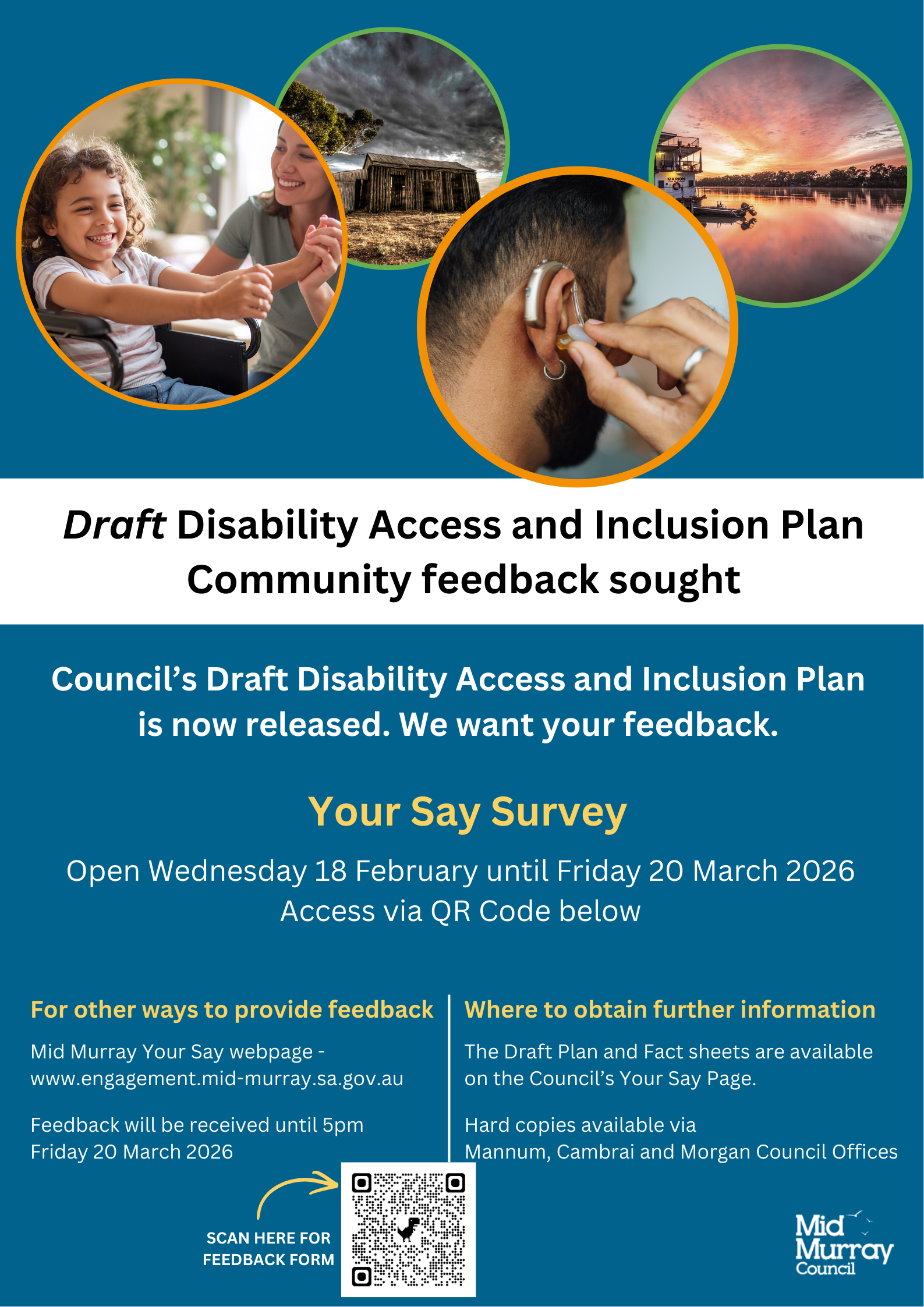 Flyer advertising the Draft DAIP is now out for community feedback